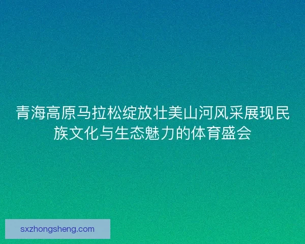 青海高原马拉松绽放壮美山河风采展现民族文化与生态魅力的体育盛会